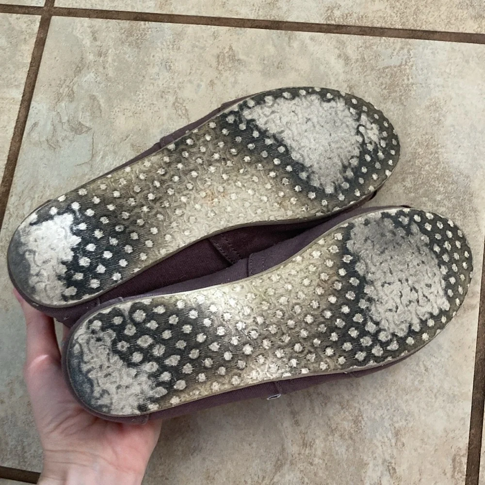 Tom’s Classics Alpargata Shoes Loafers Flats Grey Excellent Conditon Size 8 EUC